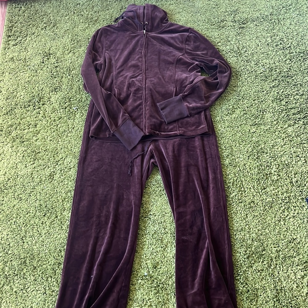 brown velvet track suit